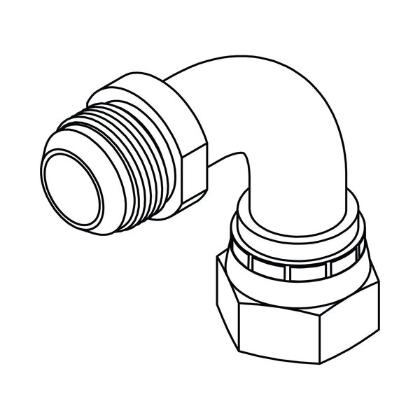 Tompkins Hydraulic Fitting-Steel04MJ-04FJX 90 NB BENT TUBE 1.10" DL NB6701-04-04